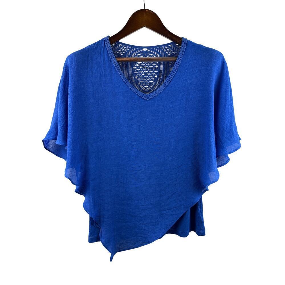 Women’s APT. 9 Medium Royal Blue Blouse w/ Embroidery